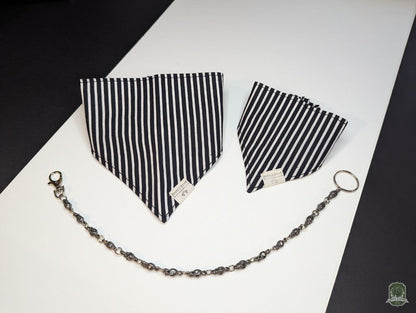 Humbug Black & White Stripes | Elastic Dog Bandana