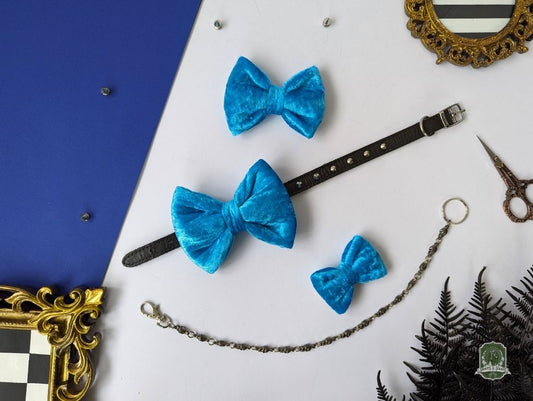 Ice Blue Velvet | Pet Bow Tie