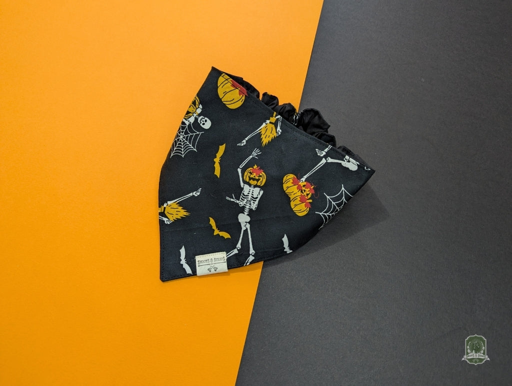 Jack O'Lantern Skeletons | Elastic Dog Bandana