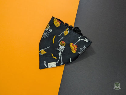 Jack O'Lantern Skeletons | Elastic Dog Bandana