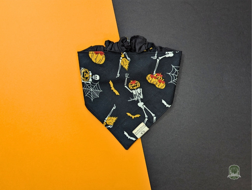 Jack O'Lantern Skeletons | Elastic Dog Bandana