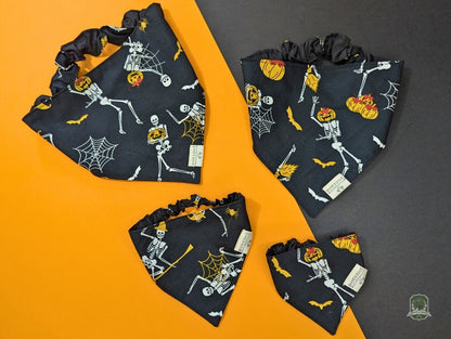 Jack O'Lantern Skeletons | Elastic Dog Bandana