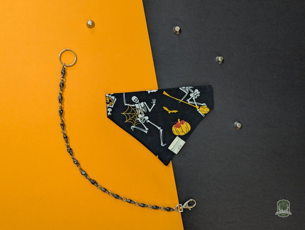 Jack O'Lantern Skeletons | Slide On Collar Bandana