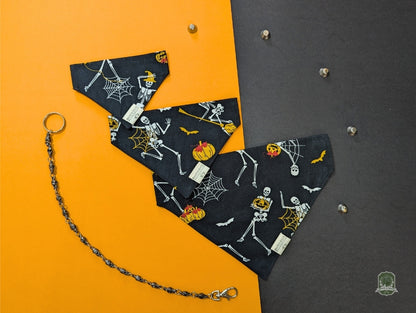 Jack O'Lantern Skeletons | Slide On Collar Bandana