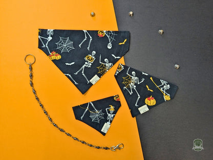 Jack O'Lantern Skeletons | Slide On Collar Bandana