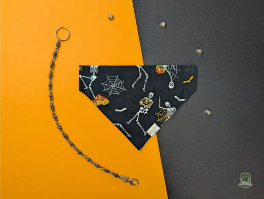 Jack O'Lantern Skeletons | Slide On Collar Bandana