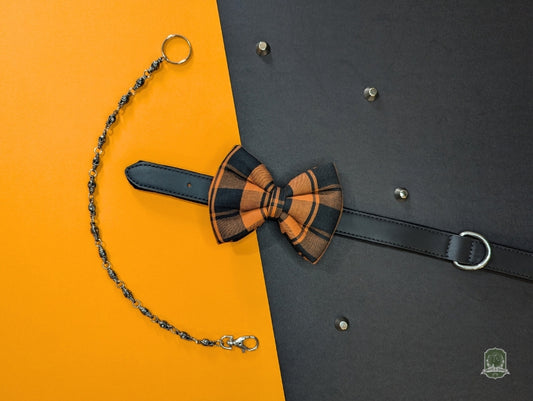 Orange Tartan Check | Pet Bow Tie