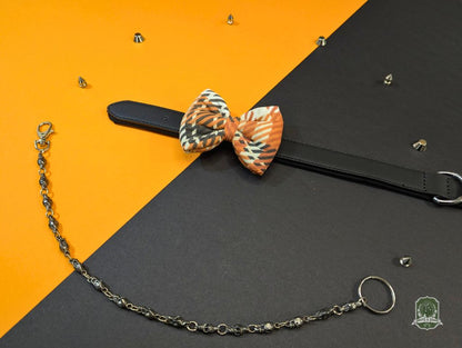 Orange, White & Black Tartan | Pet Bow Tie