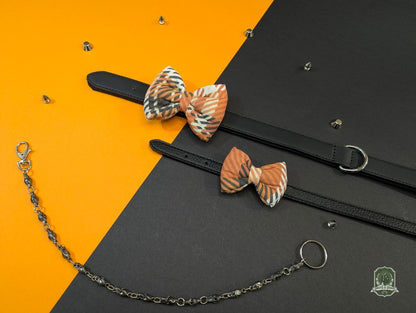 Orange, White & Black Tartan | Pet Bow Tie