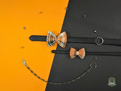Orange, White & Black Tartan | Pet Bow Tie