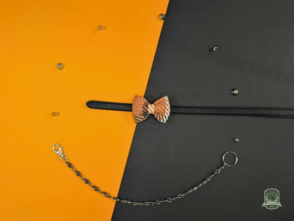 Orange, White & Black Tartan | Pet Bow Tie