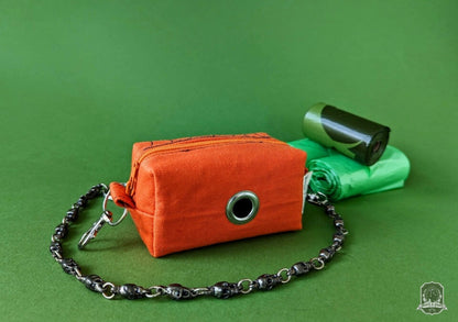 Deluxe | Poo Bag Holder | Orange with Black Spiderwebs