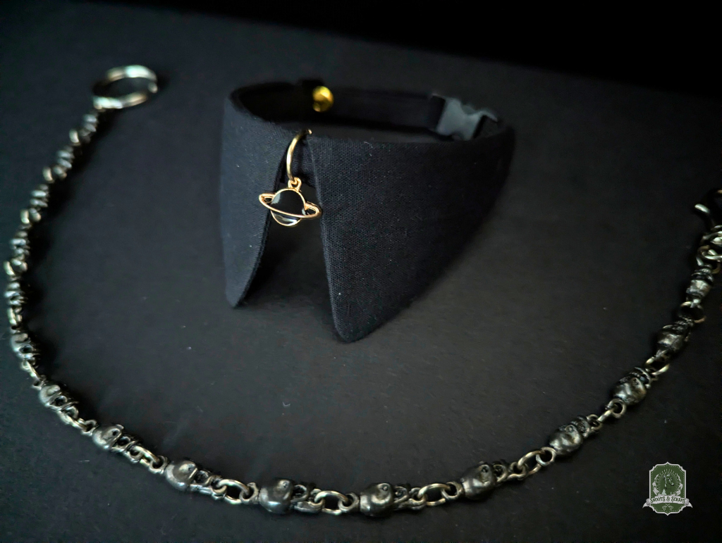 Black Planet Charm | Cat Collar with Charm