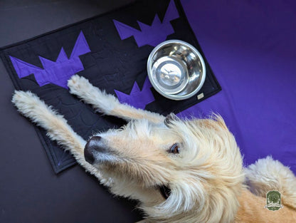 It's Purple Bats | Quilted Pet Bowl Placemats!