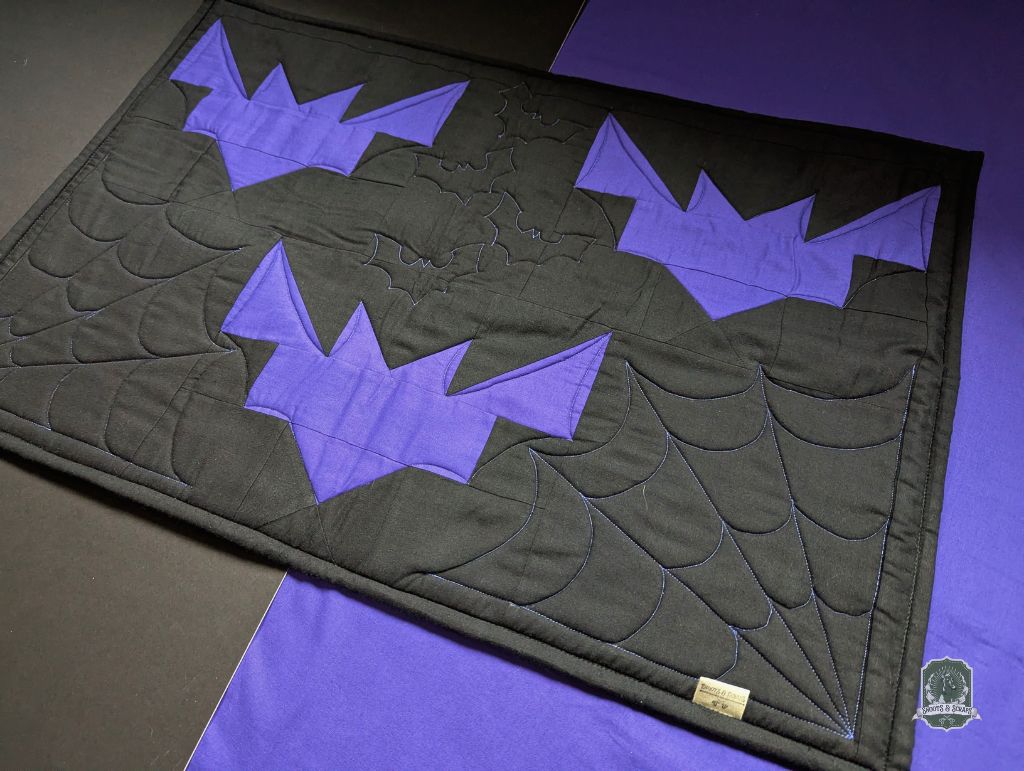 It's Purple Bats | Quilted Pet Bowl Placemats!