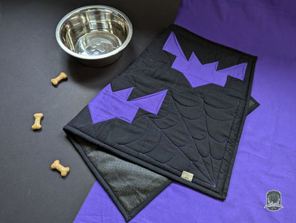 It's Purple Bats | Quilted Pet Bowl Placemats!