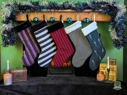 Black & Violet Quilted Gothmas Stocking | Halloween & Christmas Stocking