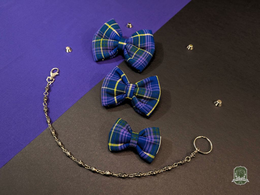 Violet Tartan | Pet Bow Tie