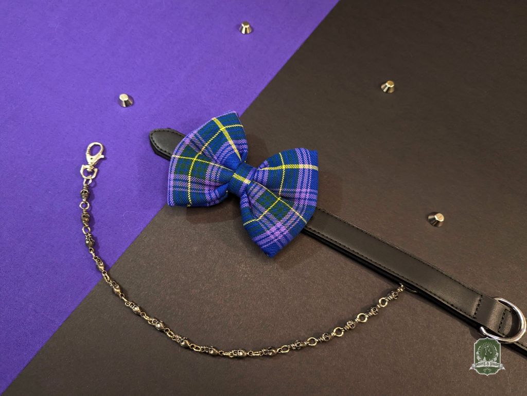 Violet Tartan | Pet Bow Tie