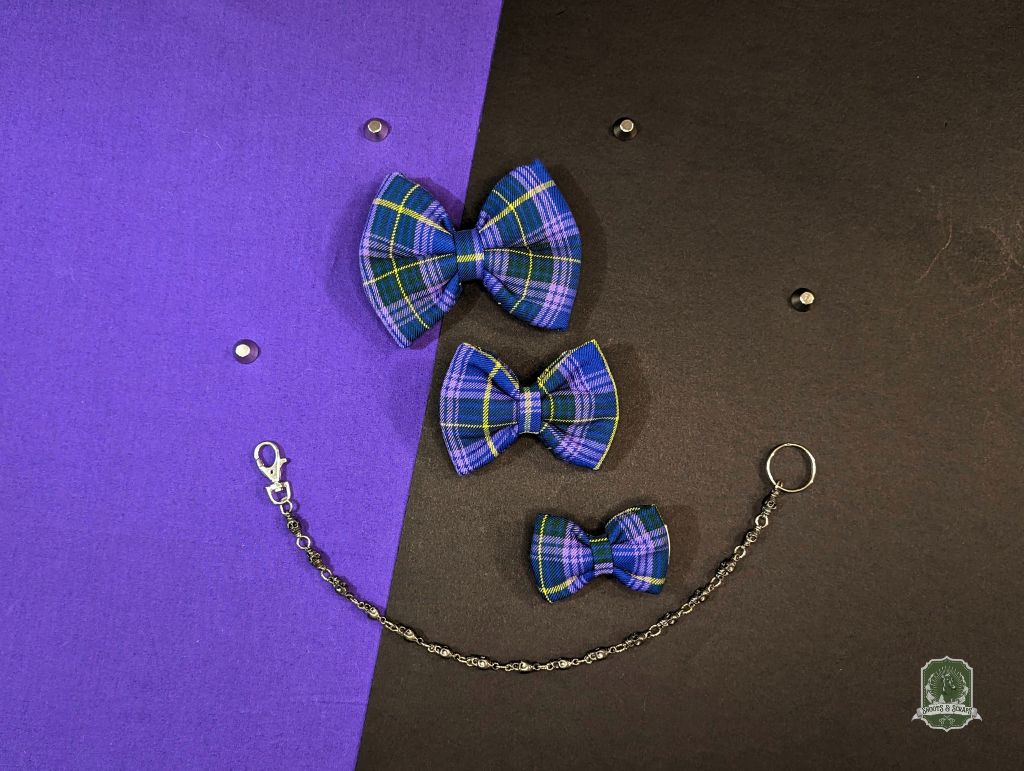 Violet Tartan | Pet Bow Tie