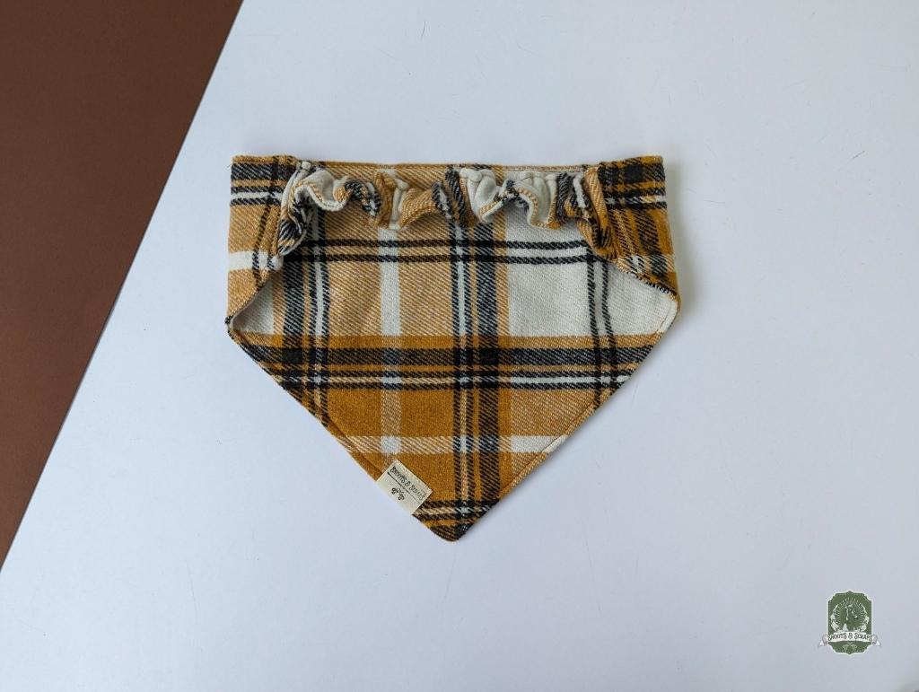 Yellow Tartan Check | Elastic Dog Bandana