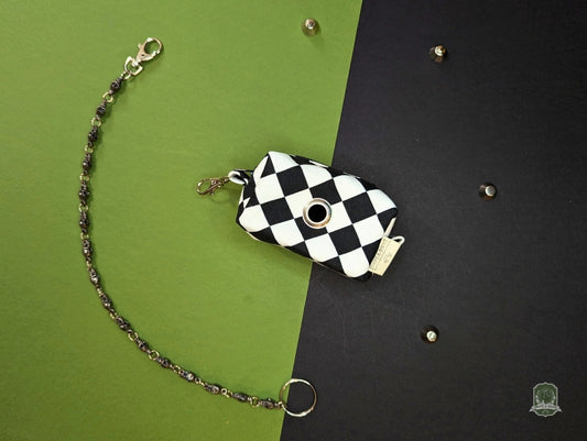 Deluxe | Poo Bag Holder | Black & White Diamond Checkerboard